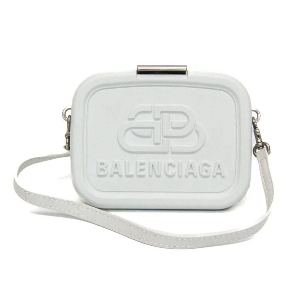 Balenciaga Logo Lunch Box Plastic White Plastic Shoulder Bag Bag